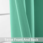 Yakamok Room Darkening Curtains 52x63 inch Length Turquoise-Living Room | 2 - Image 6