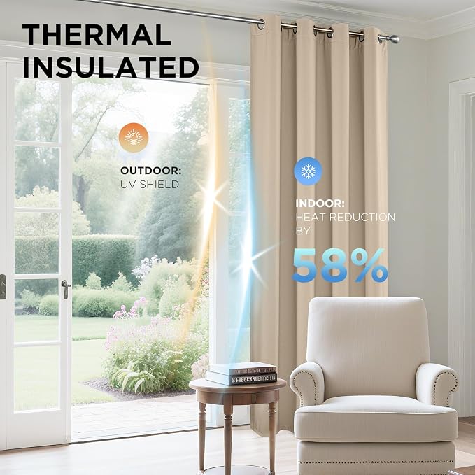 Joydeco Blackout Curtains 120 Inch Length 2 Panels Set, Thermal Insulated Long - Image 4
