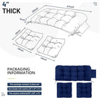 3 Pcs Wicker Chair Cushions Patio Loveseat Chaise Cushion Set - Image 2