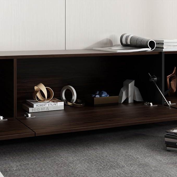 AIEGLE 95.1" W TV Stand with 4 Flip-Down Drawers, Modern Entertainment Center - Image 6