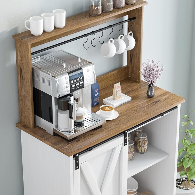 4ever2buy Farmhouse Coffee Bar Cabinet - Image 3
