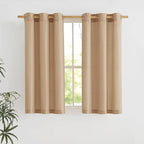 NICETOWN Camel Short Linen Curtains by NICETOWN