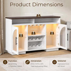 Wine Bar Cabinet, Arched Glass Doors, Wine Rack, Adjustable Shelves, Sideboard - Image 2
