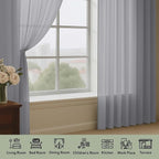 Sheer Grey Curtains 108 Inches Long - Image 3