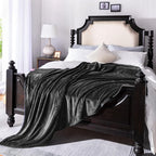Dark Grey Fleece Plush Throw Blanket 60"x80"for Couch Fuzzy Cozy Flannel | - Image 5