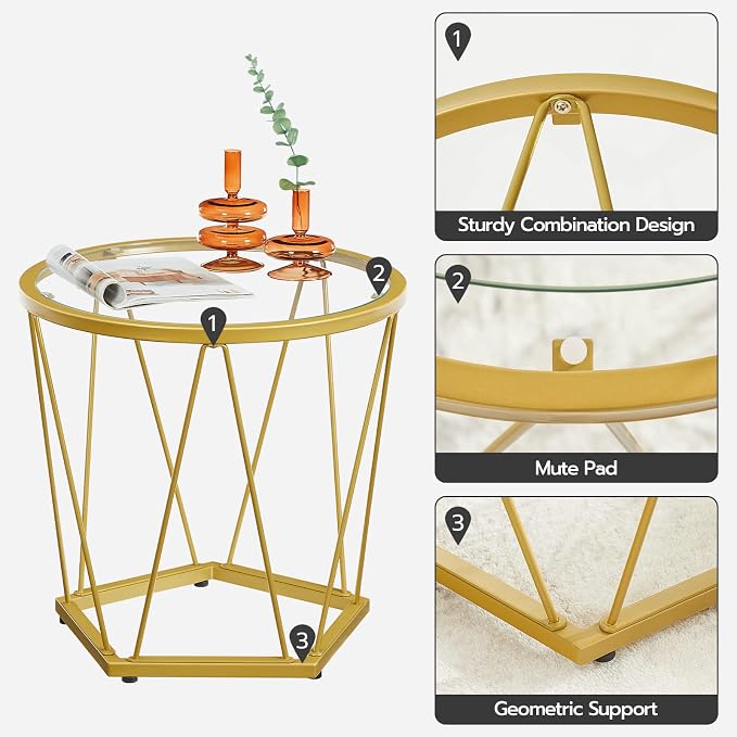 HOOBRO Small Coffee Table Set of 2, Round Coffee End Table - Image 8