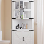 GarveeHome Tall Corner Cabinet, Farmhouse Corner Storage Cabinet - Image 4