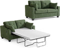 Full Size Pull Out Sleeper Sofa Bed, 2-in-1 Convertible Corduroy Pull Out Couch by CHICHOUSE