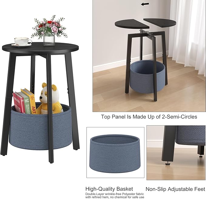 sthmec Small Round Side End Table Set of 2 - Image 7