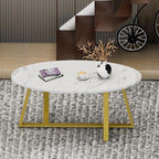 Wolawu Coffee Table White Faux Marble Coffee Table - Image 6