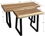 Greenage Natural Wood Rectangle Bench 20"x14"x18" Coffee Side Table - Image 2