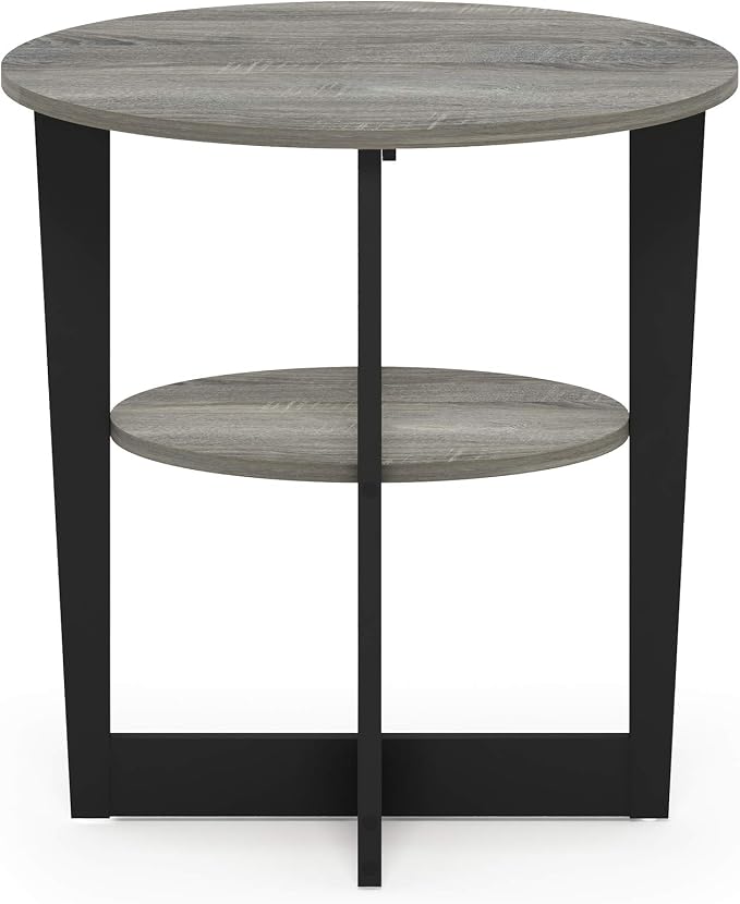 Furinno JAYA Side Table, 2-Tier Round Modern End Table - Image 7