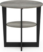 Furinno JAYA Side Table, 2-Tier Round Modern End Table - Image 7