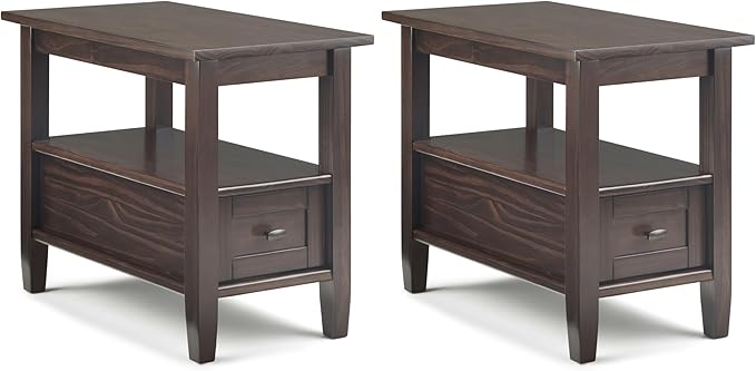 SIMPLIHOME Warm Shaker Solid Wood 14 inch Wide Transitional-Style Narrow Sides by SimpliHome