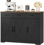HOSTACK Modern Farmhouse Buffet Sideboard Cabinet, Barn Doors Storage Cabinet by HOSTACK