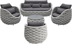 TWT Outdoor Patio Furniture Set, 5 Pieces Aluminum Sectional Sofa, Metal Patio - Image 7