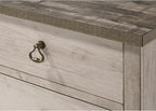 1pc Cottage Style Distressed 2 Drawer Nightstand Driftwood Finish - Image 5