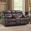 EBELLO Manual Faux Leather Loveseat Recliner, 2 Seat Reclining Sofa Chair by EBELLO