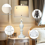 Cinkeda 28" White Farmhouse Table Lamps Set of 2 - Image 7