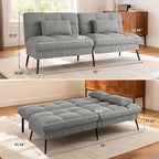 COMHOMA 72″ Futon Sofa Bed, Convertible Fabric Couch - Image 3