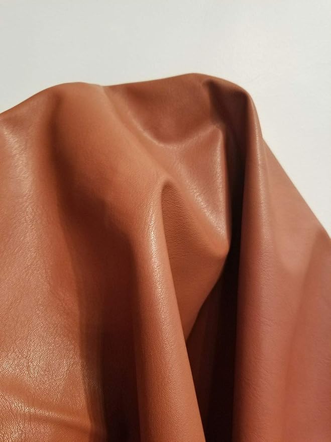 NAT Leathers | Tan Cognac Soft Faux Vegan Leather PU | 3 Yards Cut by the Yard - Image 2