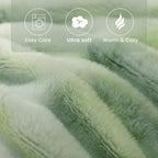 Ultra Soft Cozy Faux Fur Throw Blanket, Fuzzy Plush Thick Bubble Blanket - Image 5