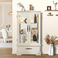 Lighted Glass Curio Display Cabinet by Firscook