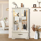 Lighted Glass Curio Display Cabinet by Firscook