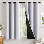 MIULEE Greyish White 100% Blackout Curtains by MIULEE
