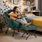 MBOOYOME Lazy Chair with Folding Ottoman, Modern Accent Armchair with Armrests - Image 2