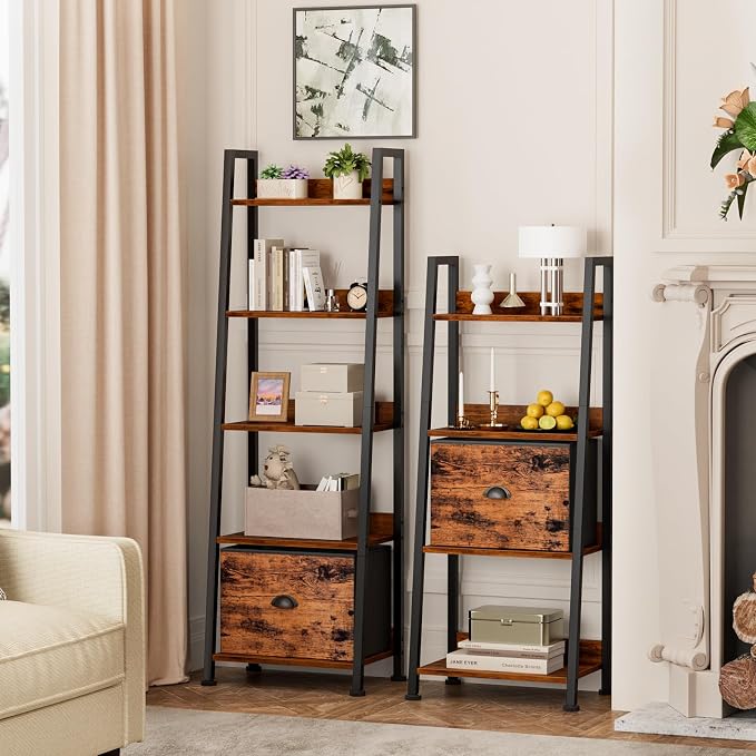 Furologee 5-Tier Ladder Shelf, Ladder Bookshelf - Image 6