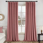MIULEE Velvet Curtains 50W x 90L 2 Panels Dusty Rose Blackout Curtains | Luxury by MIULEE