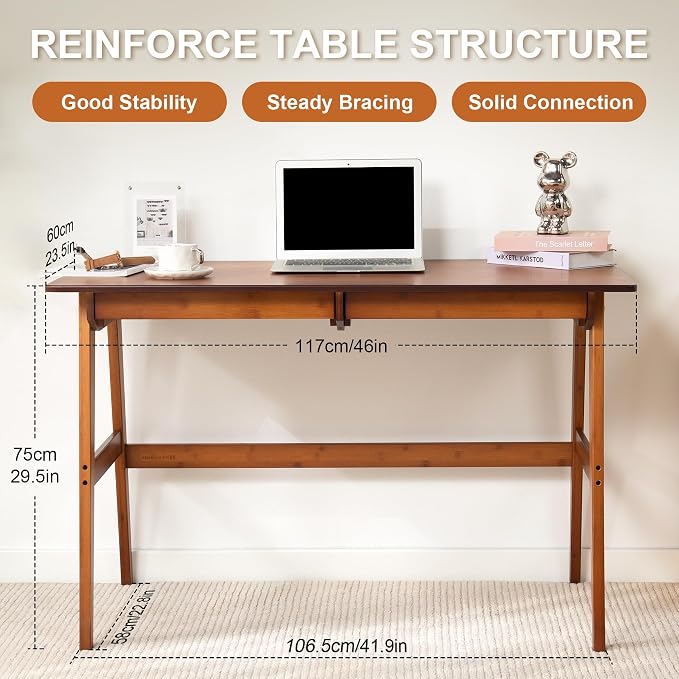 Nnewvante Desk, Bamboo Table - Image 2