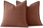 MIULEE Decorative Linen Pillow Covers 18x18 Inch Autumn Glaze | Boho Farmhouse​ - Image 6