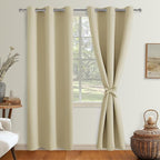 Blackout Curtains for Bedroom, Light Beige, 42 x 84 Inch, 2 Panels | Thermal - Image 8