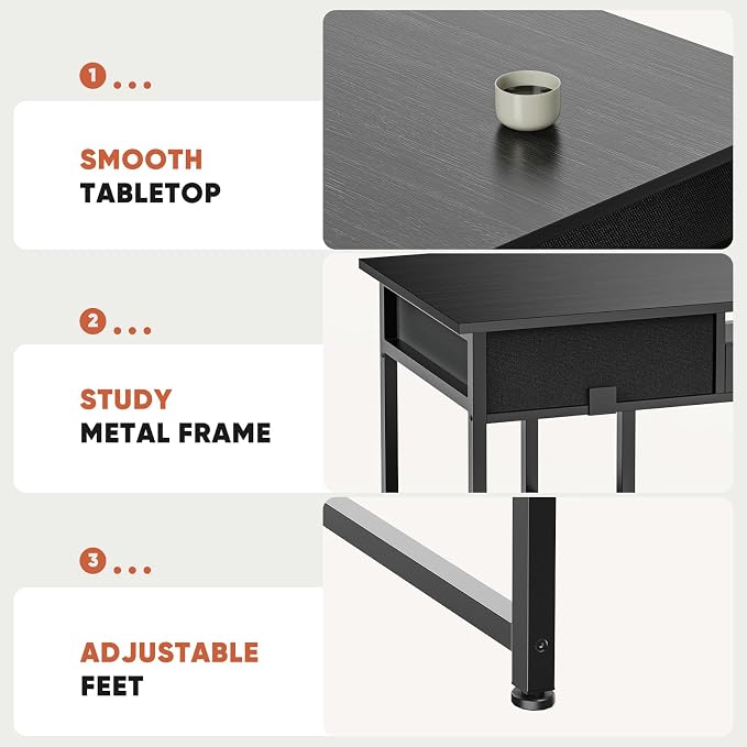DUMOS 48" Small Computer Home Office Desk - Image 9