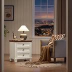 SAVOR LIFE Farmhouse Nightstand Set of 2, Vintage Couch End Table - Image 4