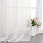 Ivory Sheer Curtain Panels 72 Inch Length, Light Filtering Window Curtain - Image 8