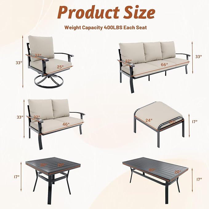 HOMREST Outdoor Swivel Rocker Patio Chairs - Image 6
