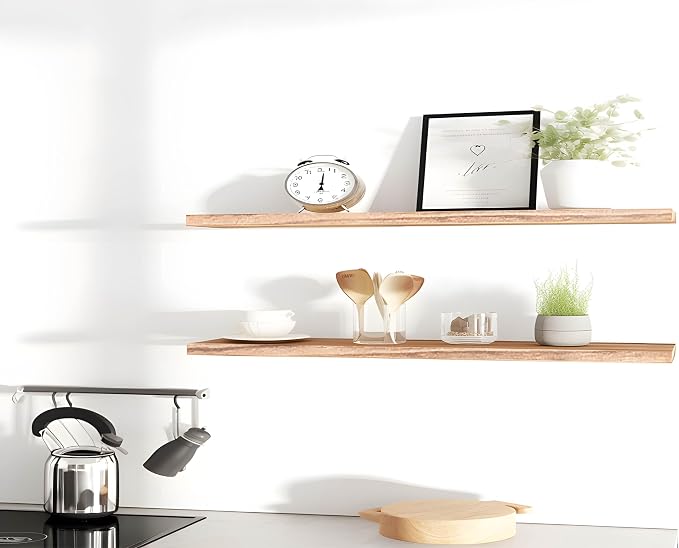 YYWUOJJ Wood Floating Shelves for Wall Decor, Rustic Wall Shelves for Bedroom - Image 7