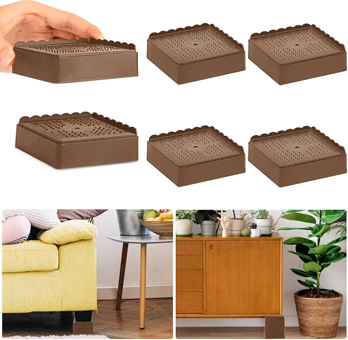 Bed Risers 1 inch, 2 inch, 3 inch, 4 inch Heavy Duty, Adjustable Furniture Riser by EGTTGIN