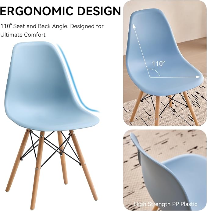 5-Piece Round Dining Table Set, Small 35.5" Kitchen Table Chairs Set of 4 Space - Image 5