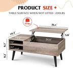 WLIVE Lift Top Coffee Table for Living Room, Small Coffee Table - Image 3