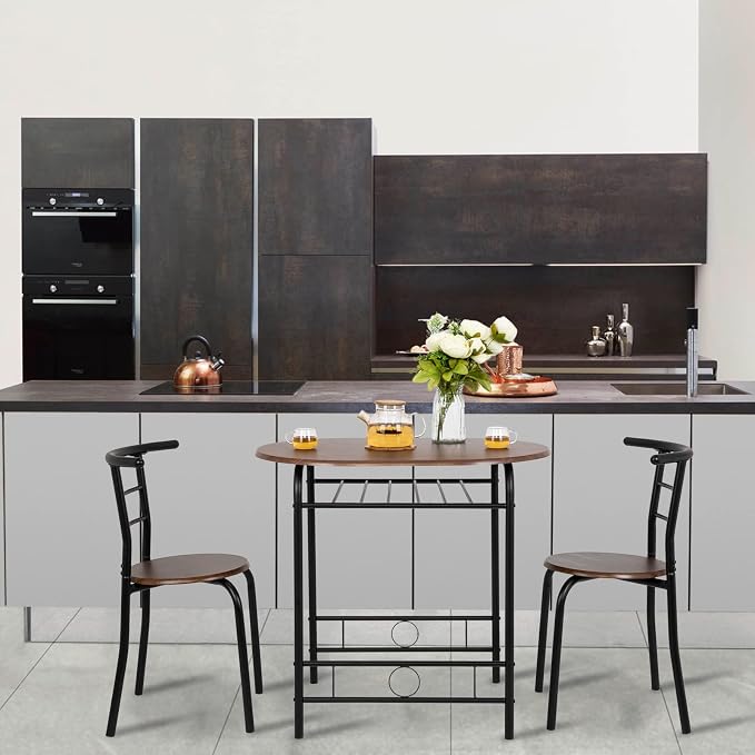 VINGLI 3 Piece Dining Set, Small Kitchen Table Set - Image 4