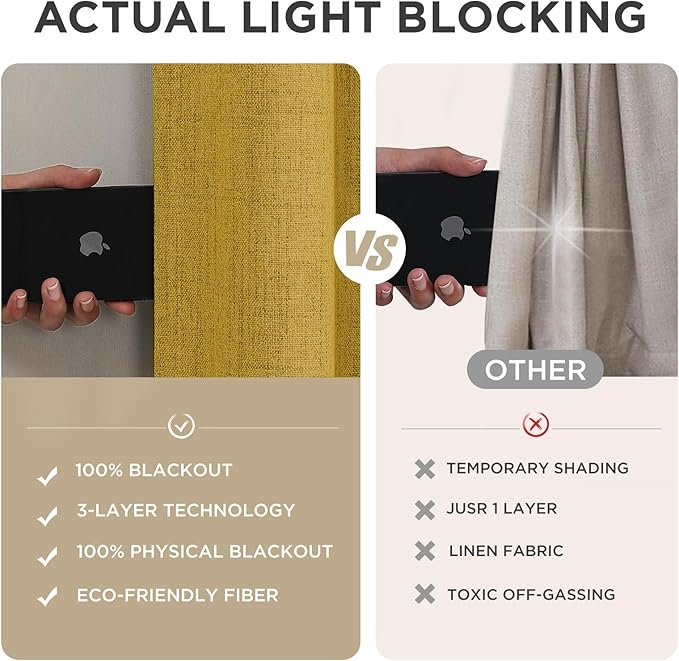 Joydeco Linen Blackout Curtains - Image 5