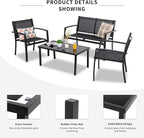 Shintenchi 4 Pieces Patio Furniture Set All Weather Textile Fabric Outdoor - Image 4