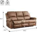 EBELLO Power Reclining Sofa for Living Room, Faux Leather 3 Seater Reclining - Image 2