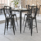 Flash Furniture Nolan Commercial Grade 31.5" Square Black Metal Indoor-Outdoor - Image 2