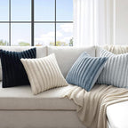 MIULEE Faux Fur Plush Euro Decorative Throw Pillow Covers 24x24, Soft Coastal - Image 2