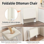 BAMBOOHOMIE Foldable Foot Stool Ottoman, Modern Foot Rest - Image 4